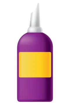 Glue bottle. Plastic container of office supplies collection. Type adhesive Stock Illustration