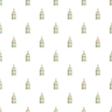 Glue bottles creating a seamless adhesive school supplies pattern Stock Illustration