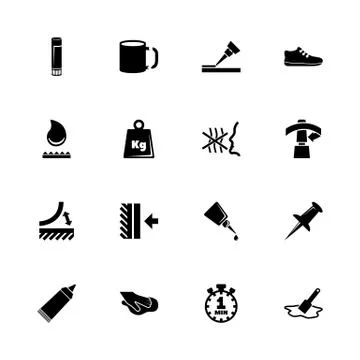 Glue - Flat Vector Icons Stock Illustration