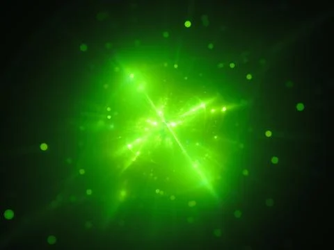 Glue glowing interstellar object in space, extraterrestrial life form Stock Illustration