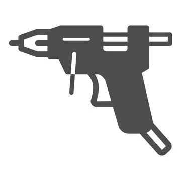 Glue gun solid icon, construction tools concept, hot melt glue gun vector sign Illustrazione stock