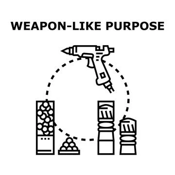 Glue gun with weapon like purpose concept Stock Illustration