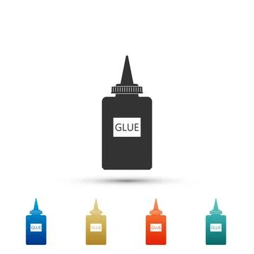 Glue icon isolated on white background. Set elements in colored icons. Flat Stock Illustration