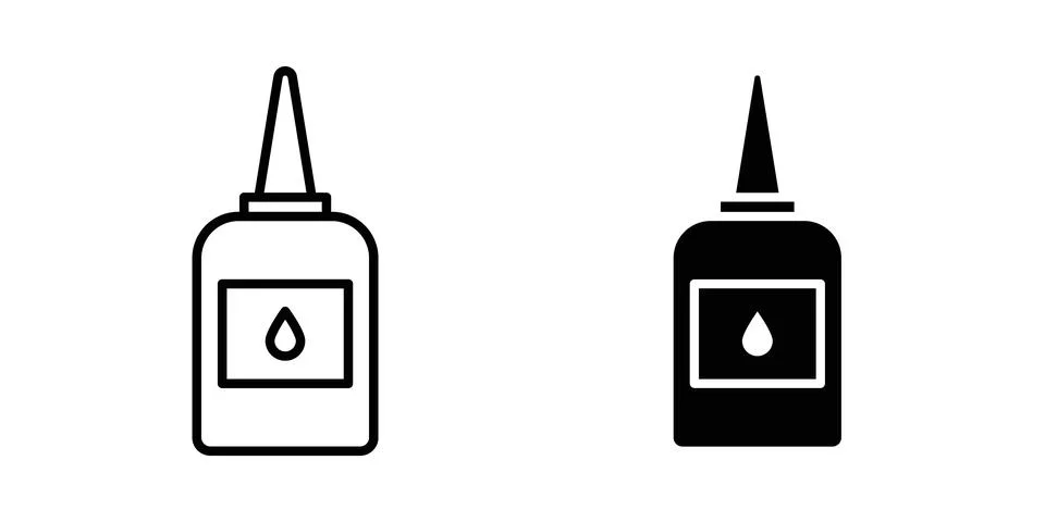Glue icon thin line and clipart style vector set Ilustração Stock