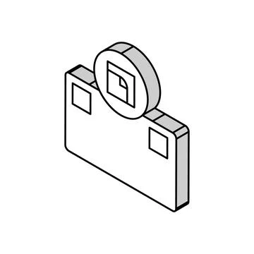 Glue installation mirror isometric icon vector illustration Stock Illustration