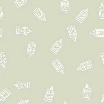 Glue stationery line seamless pattern Illustrazione stock