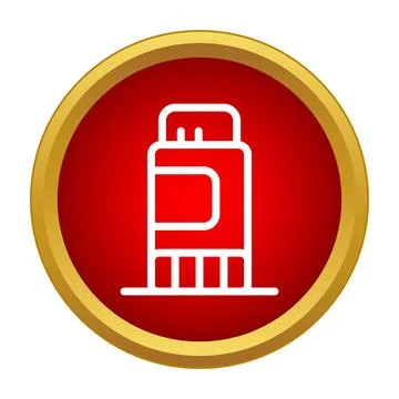 Glue stick flat style icon representing school stationery supplies Stock Illustration