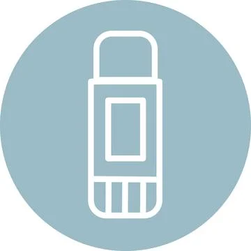 Glue stick icon on blue background flat design illustration Stock Illustration