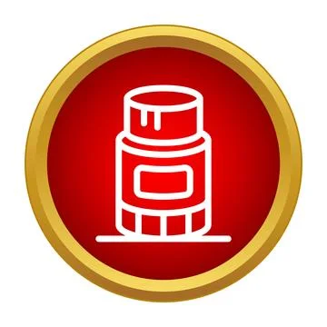 Glue stick icon inside red gold circle Stock Illustration