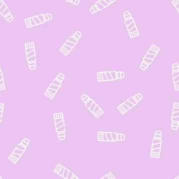 Glue stick stationery line vector seamless pattern Stock Illustration