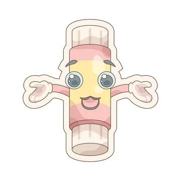 Glue stick sticker Stock Illustration