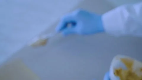 Glue testing in the laboratory, glue application Stock Footage 202047347