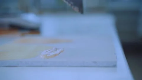 Glue testing in the laboratory, glue application Stock Footage 202047392