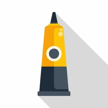 Glue tube vector flat design yellow black Stock Illustration