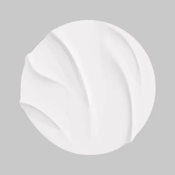 Glued circle paper wrinkled effect sticker, empty frame, badge mockup isolated Illustrazione stock