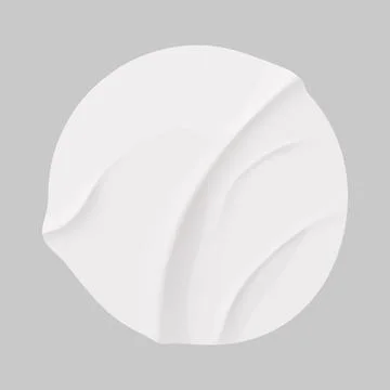 Glued circle paper wrinkled effect sticker, empty frame, badge mockup isolated 스톡 일러스트