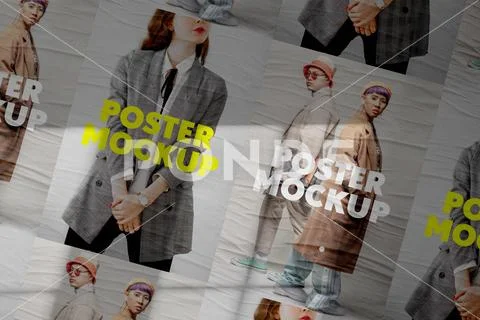 Glued Poster Mockup PSD Template