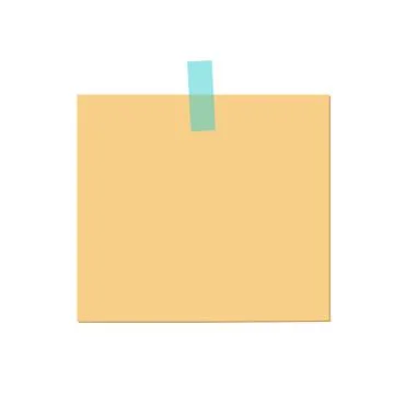 Glued sticker to the surface. Office yellow paper sticky note isolated Stock Illustration