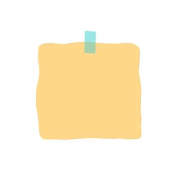 Glued sticker to the surface. Office yellow paper sticky note isolated Stock Illustration