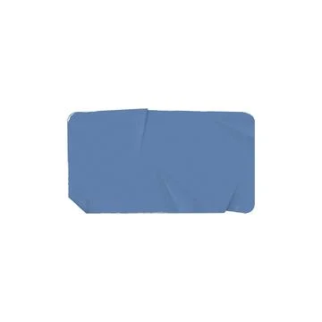 Glued wrinkles rectangular old blue paper sticker vector realistic icon Stock Illustration