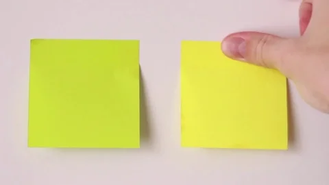 Glueing blank stickers on white surface Видео 84885103