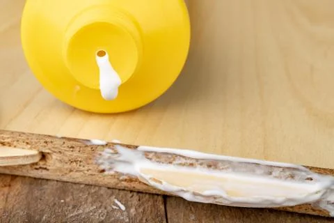 Gluing chipboards in the workshop using sipes. Minor carpentry work in the wo Stock Photos