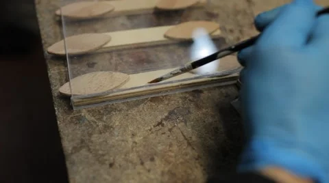 Gluing pieces of plastic Stock Footage 61003321