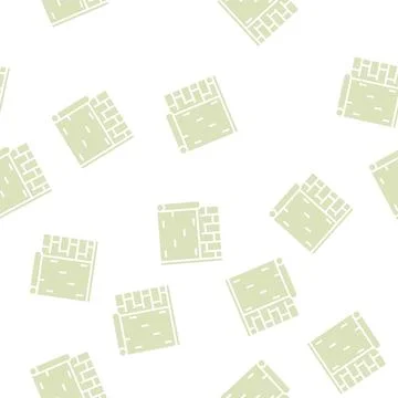 Gluing wallpapper on brick wall glyph seamless pattern Stock Illustration