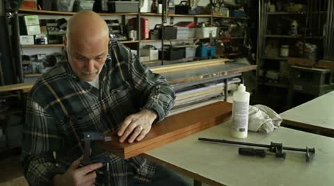 Gluing Wood Stock Footage 22779264