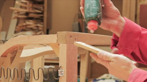 Gluing Wood Stock Footage 40326025