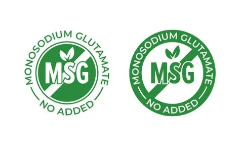 Glutamate no added vector icon. Contain no MSG monosodium glutamate food pack Illustrazione stock