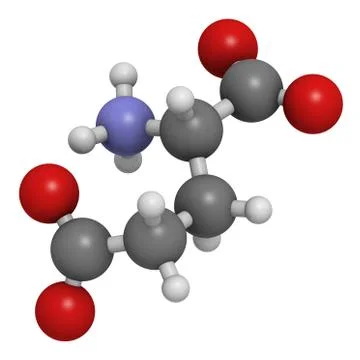 Glutamic acid (glu, e, glutamate) amino acid, neurotransmitter and umami flav Stock Illustration