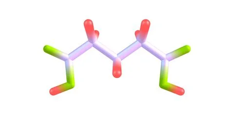 Glutaric acid molecular structure isolated on white Stock Illustration