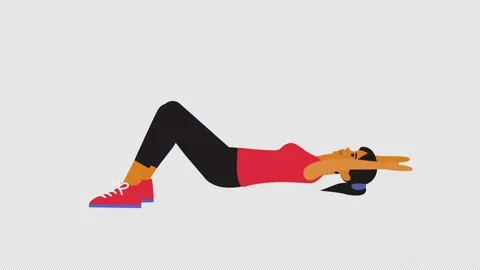 Glute Bridge Exercise Animation 4k Looping Stock Footage 318771858