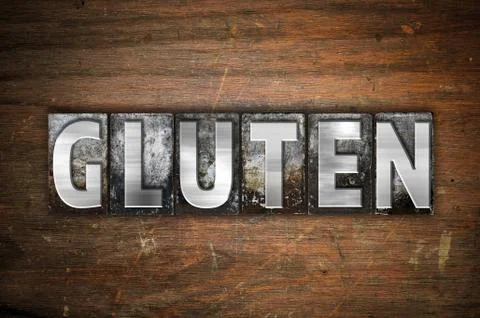 Gluten Concept Metal Letterpress Type Stock Illustration