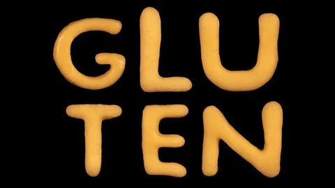 Gluten, cookies letters, baking time lapse Stock Footage 105568490