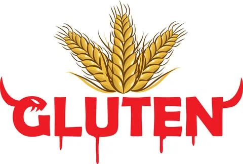 Gluten devil simbol on grain background gluten devil symbol on grain backg... Stock Photos