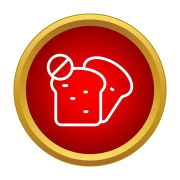 Gluten free bread restriction icon for celiac diet Illustrazione stock
