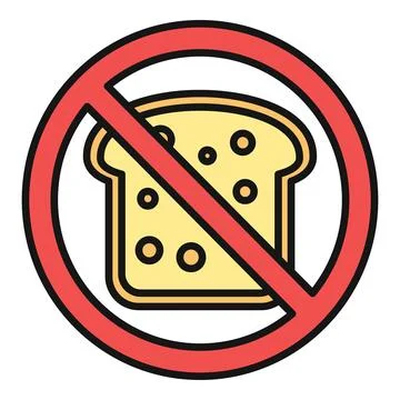 Gluten free diet concept with bread forbidden icon Illustrazione stock
