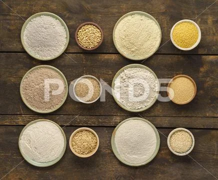 Gluten free flours Stock Photos