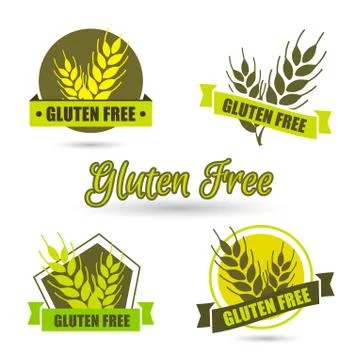 Gluten free label vector. Intolerance circle badge isolated on w Stock Illustration