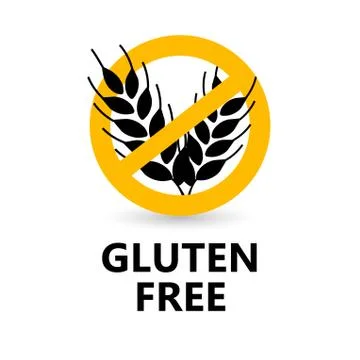 Gluten free label vector. Intolerance circle badge isolated on w Stock Illustration