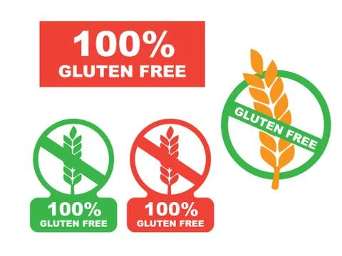 Gluten free label vector. Wheat gluten free grain icon Stock Illustration