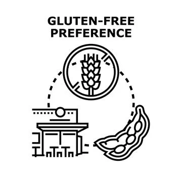 Gluten free preference concept choosing healthy food lifestyle Ilustración de archivo