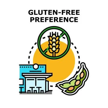 Gluten free preference concept choosing healthy food lifestyle Ilustración de archivo