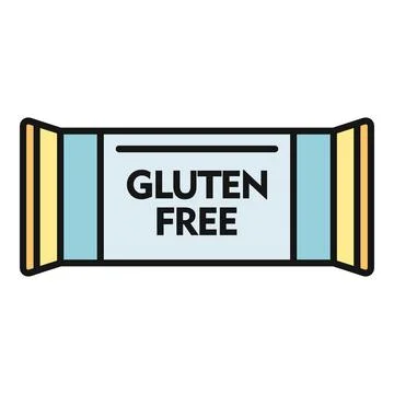 Gluten free snack bar packaging flat icon Stock Illustration
