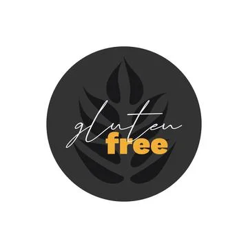 Gluten Free vector icon. Gray white yellow isolated label Stock Illustration