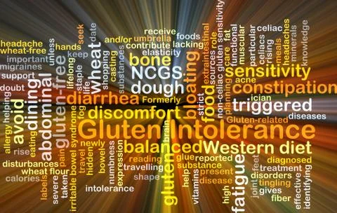 Gluten intolerance background concept glowing Stock Illustration