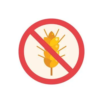 Gluten intolerance concept with wheat ear and red prohibition sign Stock Illustration