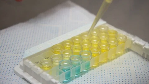 Gluten testing in Laboratory Stock Footage 87822743